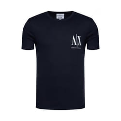 Tee shirt en coton brodé - Armani Exchange - Homme - Bleu