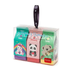 Gommes parfumées - LEGAMI - Yummy - Lot de 3 - Fraise raisin vanille - Modèles licorne koala panda