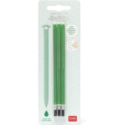 Recharge Legami pour Stylo Gel Effaçable - Pack de 3 - Encre Verte - Carte Blister