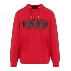 Sweat à capuche - ARMANI EXCHANGE - EA7 Emporio Armani - Rouge - Manches longues - Cordon de serrage
