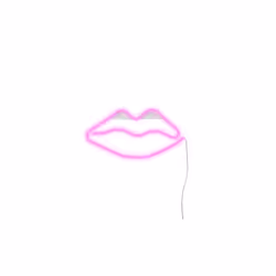 Ginga Lips, Figurine lumineuse décorative, Rose, Polyéthylène, Polyvinyl chloride (PVC), IP20, Lèvres, LED