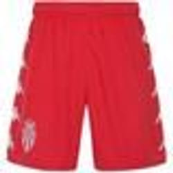 Short de football enfant Kappa AS Monaco rouge et blanc - technologie KOMBAT™ et HYDRO-WAY PROTECTION