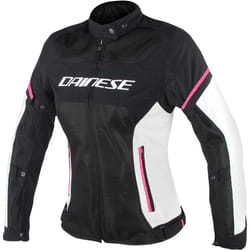Dainese Air Frame D1 Tex Veste textile de moto de dames, noir-gris-rose, taille 46 pour Femmes