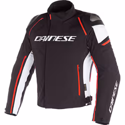 Dainese Racing 3 D-Dry Veste Textile moto, noir-blanc-rouge, taille 48 pour Hommes