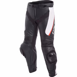 Dainese Delta 3 Pantalon en cuir de moto, noir-blanc, taille 3XL 4XL pour Hommes