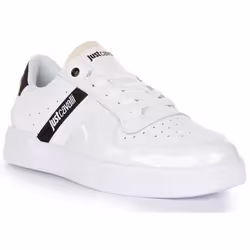 Baskets à lacets Just Cavalli Fondo en cuir synthétique pour hommes - Blanc - Taille 45