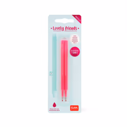 Legami Set de 2 Recharges pour Stylo à Encre Gel - Lovely Friends, rose fluo
