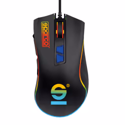 Sparco SPMOUSEPRO, Droitier, USB Type-A, 7200 DPI, Noir