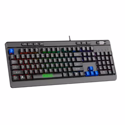 Sparco SPMEMKEYBOARD, Taille réelle (100 %), USB, Clavier à membrane, QWERTY, LED RGB, Noir