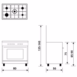 Glem Gas A855GX four et cuisinière Gaz Blanc A