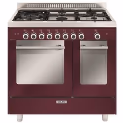 Glem Gas GXD96CVBR, Cuisinière, Cerise, Rotatif, En haut devant, 1,2 m, Gaz