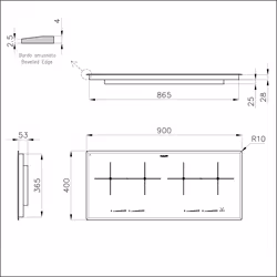 Foster S4000 Noir Intégré 90 cm Plaque avec zone à induction 4 zone(s)