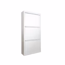 MEUBLE À CHAUSSURES - Meuble à chaussures en métal, Armoire d'entrée polyvalente, Rangement pour chaussures, 50x15h104 cm, Bl ...