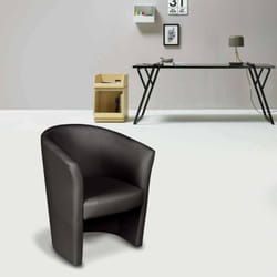 Dmora - Fauteuil avec revêtement en éco-cuir, couleur noire, 65 x 78 x 60 cm, avec emballage renforcé