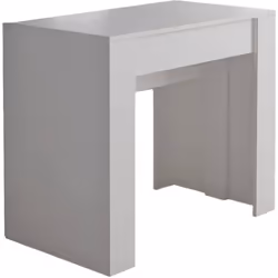 Description générale Console élégante de couleur blanche, fabriquée en panneaux de particules et en MDF, utilisant des essenc ...