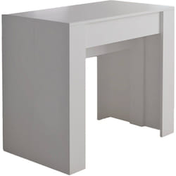 Table à manger moderne, Console extensible jusqu'à 10 places, Dimensions 90 x 51 x 77 cm (jusqu'à 237 avec rallonges), Couleur blanche, avec