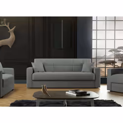 CANAPÉ PINTO - Canapé conteneur linéaire 3 places, Canapé de salon en tissu rembourré avec ouverture clic-clac, Cm 212x80h87, ...
