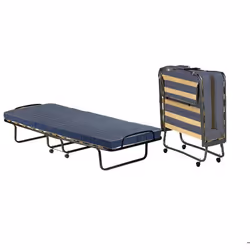 Dmora - Lit pliant Balaguer 190x80h37 cm Bleu Bois et Métal