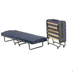 Dmora - Lit pliant Balaguer 190x80h37 cm Bleu Bois et Métal