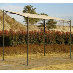 Pergola de jardin murale, structure couleur anthracite et tissu couleur écru, 300 x 200 x h240 cm, avec emballage renforcé - Dmora
