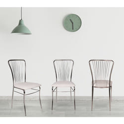 Chaise moderne en éco-cuir, pour salle à manger, cuisine ou salon, cm 54x45h93, couleur blanche, avec emballage renforcé - Dmora