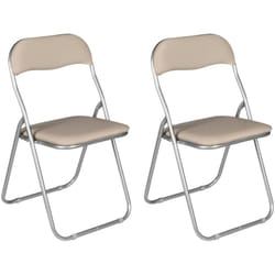 Ensemble de deux chaises pliantes, couleur beige, Mesures 43 x 47 x 78 cm, avec emballage renforcé - Dmora
