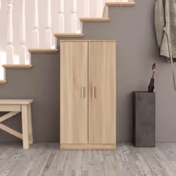 ARMOIRE MULTIFONCTION - Armoire polyvalente pratique avec deux portes battantes et six étagères internes, entièrement en coul ...