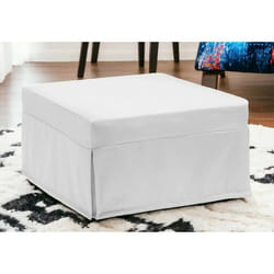 Dmora - Lit pliant Ancilla 80x80h45 cm Blanc Panneau effet bois et Polyester