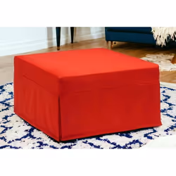 Dmora - Lit pliant Ancilla 80x80h45 cm Rouge Panneau effet bois et Polyester