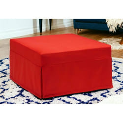 Dmora - Lit pliant Ancilla 80x80h45 cm Rouge Panneau effet bois et Polyester
