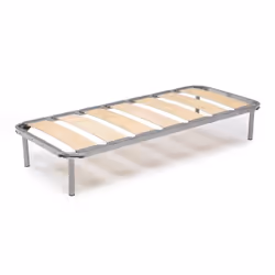 Sommier simple Mariaclaudia - DMORA - Orthopédique à larges lattes - Gris - 80x190h31