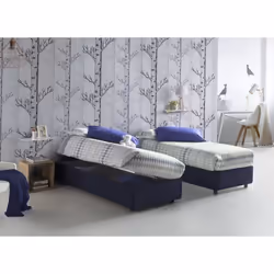 Lit simple Amelia - DMORA - Ouverture frontale - Bleu