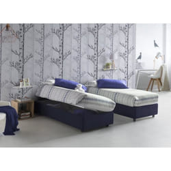 Lit simple Amelia - DMORA - Ouverture frontale - Bleu