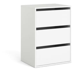 Commode d'intérieur avec trois tiroirs, couleur blanche,51 x 70 x 39 cm, avec emballage renforcé - Dmora