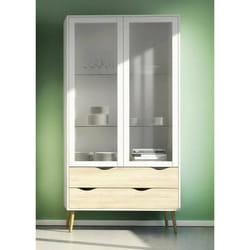 Vitrine Elisabeth 98x39h200 cm Blanc Chêne