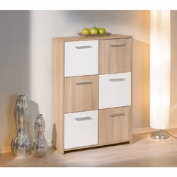Buffet en bois mélaminé laqué, un matériau qui garantit résistance et facilité d'entretien - L'effet damier né du contraste d ...