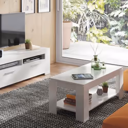 Dmora Table basse en bois blanc