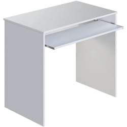 Dmora - Bureau Dayton, Bureau avec étagère, Table d'étude de support pc pour bureau ou chambre, Table de travail, cm 90x54h79, Blanc, avec emballage