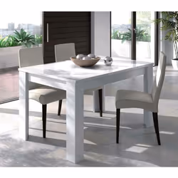TABLE À RALLONGE MIDLAND - Table de salle à manger extensible, Table à manger extensible avec rallonge, cm 140/190x90h78, Bla ...