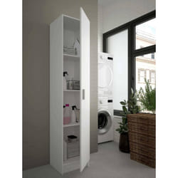 Dmora - Armoire à usages multiples Clearwater, Armoire auxiliaire avec 1 porte, Armoire à chaussures avec étagères, Range-chaussures vertical, cm
