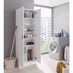 Description générale Armoire à usages multiples Portsmouth, avec 2 portes, idéale pour le rangement de chaussures ou autres o ...