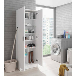 Dmora - Armoire à usages multiples Portsmouth, Armoire auxiliaire à 2 portes, Armoire à chaussures moderne, Range-chaussures vertical, cm 59x37h180,
