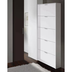 Dmora - Meuble à chaussures Washington, Meuble à chaussures avec 5 portes battantes, Range-chaussures d'entrée haute, Range-chaussures moderne, cm