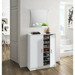 Dmora - Armoire à usages multiples Norwalk, Meuble à chaussures avec 2 portes, Meuble bas avec 6 étagères, Meuble à chaussures bas moderne, cm