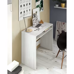 Dmora - Bureau Portland 79 x 43 x 78 cm blanc antique Panneau effet bois