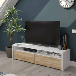 No Brand - Dmora Meuble de salle de bains Henderson, Buffet pour télévision de salon avec 2 portes, meuble télévision, Buffet bas de salon moderne,