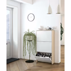 MEUBLE À CHAUSSURES ESCONDIDO - Meuble à chaussures avec 3 portes battantes, Armoire à double capacité pouvant contenir jusqu ...