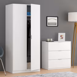 BLOC-TIROIRS BRIDGEPORT - Commode moderne à 3 tiroirs, Commode basse pour chambre, Mobile Hebdomadaire, cm 77x38h80, Blanc. S ...
