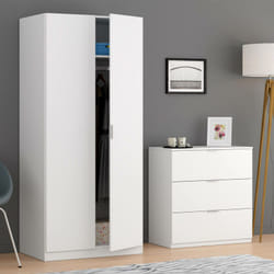 Dmora Bloc-tiroirs Bridgeport, Commode moderne à 3 tiroirs, Commode basse pour chambre, Mobile Hebdomadaire, cm 77x38h80, Blanc, avec emballage
