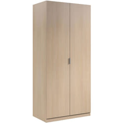 Dmora - Vestiaire Orange, Armoire de chambre avec 2 portes battantes, Meuble de chambre avec 1 étagère et tringle à vêtements, cm 82x52h180, Chêne,